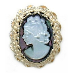 AC155 14K MOTHER OF PEARL CAMEO SLIDE 